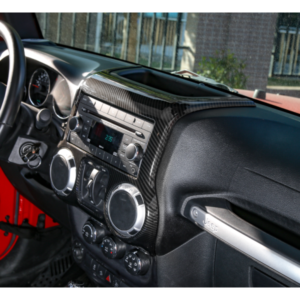 Jeep Wrangler JK 11-17 Dashboard Central Unit Cover, Carbon Fiber Look